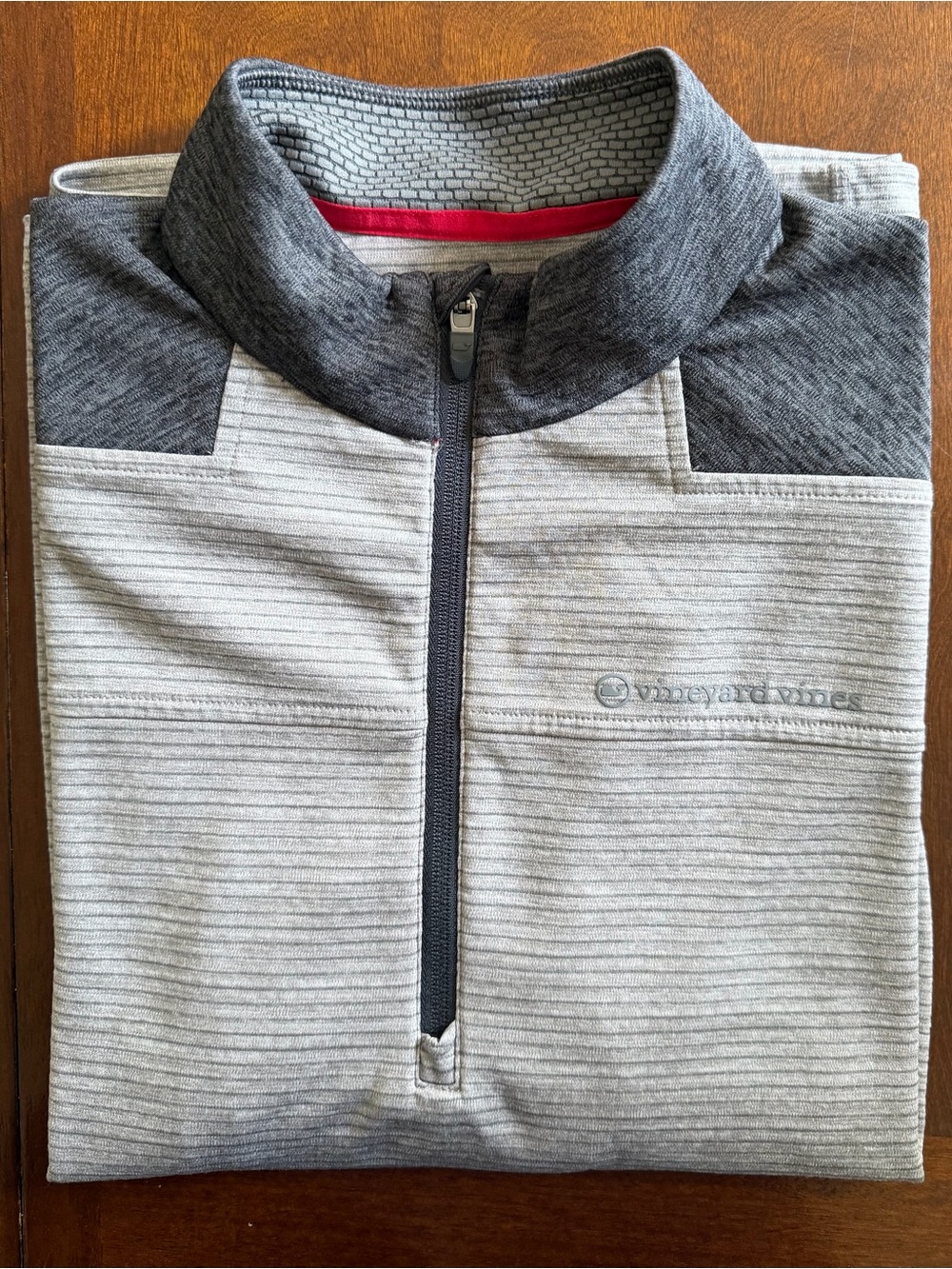 Vineyard Vines Gray and Dark Gray Quarter-Zip Pullover